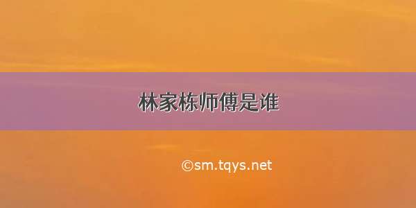 林家栋师傅是谁