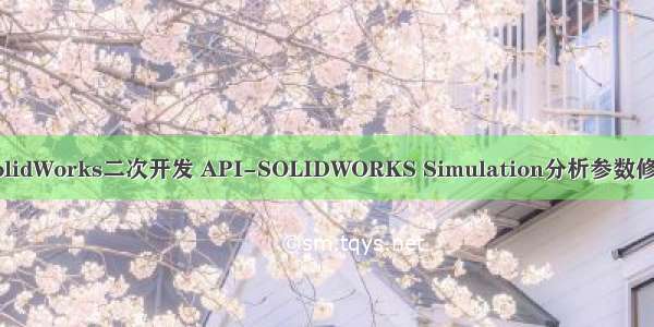 SolidWorks二次开发 API-SOLIDWORKS Simulation分析参数修改