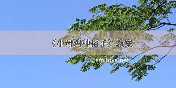 《小母鸡种稻子》教案