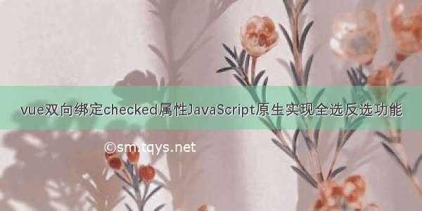 vue双向绑定checked属性JavaScript原生实现全选反选功能