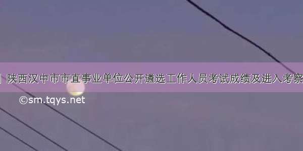 「陕西」陕西汉中市市直事业单位公开遴选工作人员考试成绩及进入考察人员情况