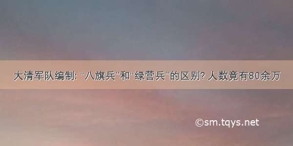 大清军队编制: “八旗兵”和“绿营兵”的区别? 人数竟有80余万