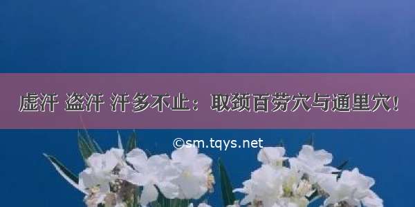 虚汗 盗汗 汗多不止：取颈百劳穴与通里穴！