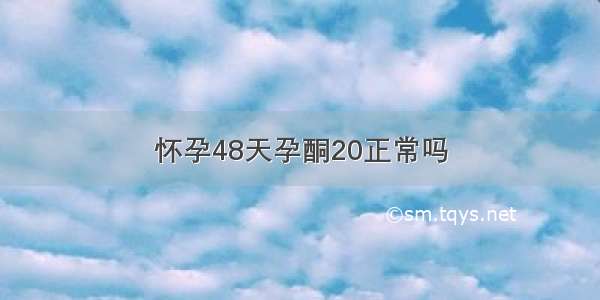 怀孕48天孕酮20正常吗