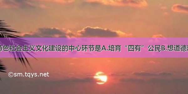 单选题中国特色社会主义文化建设的中心环节是A.培育“四有”公民B.想道德建设C.社会主