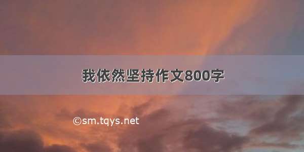 我依然坚持作文800字