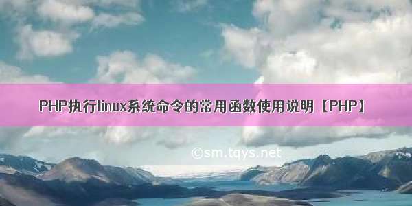 PHP执行linux系统命令的常用函数使用说明【PHP】