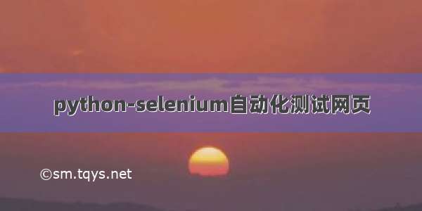 python-selenium自动化测试网页