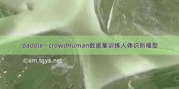 paddle - crowdHuman数据集训练人体识别模型