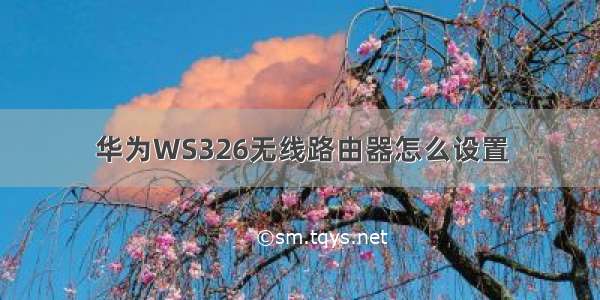 华为WS326无线路由器怎么设置