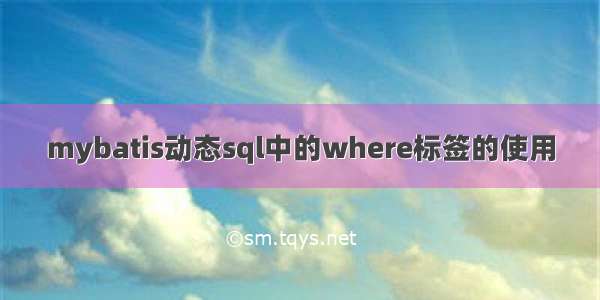 mybatis动态sql中的where标签的使用