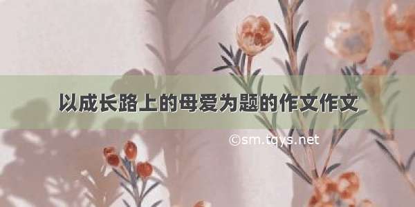 以成长路上的母爱为题的作文作文