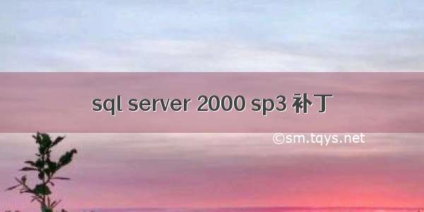 sql server 2000 sp3 补丁