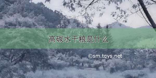 高碳水干粮是什么