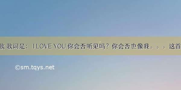 黎明有首歌 歌词是： I LOVE YOU 你会否听见吗？你会否也像我。。。这首歌的名字