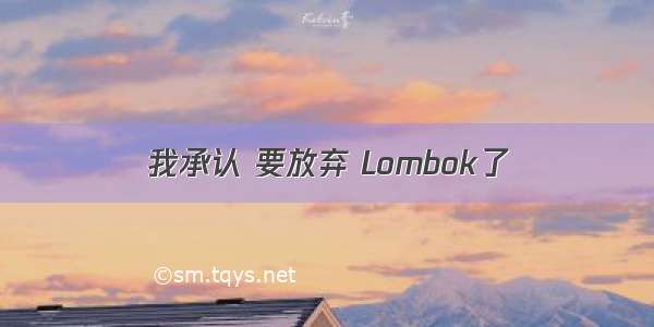 我承认 要放弃 Lombok了