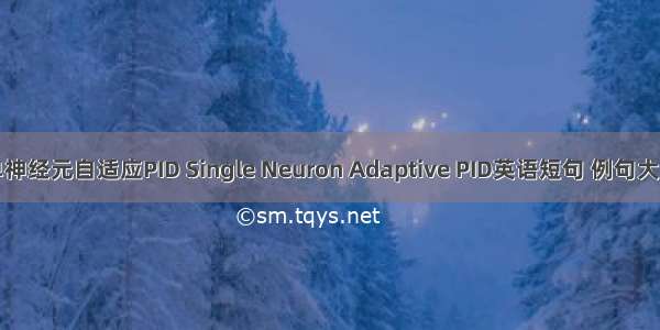 单神经元自适应PID Single Neuron Adaptive PID英语短句 例句大全