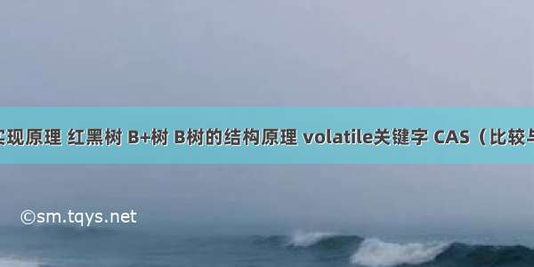 HashMap底层实现原理 红黑树 B+树 B树的结构原理 volatile关键字 CAS（比较与交换）实现原理