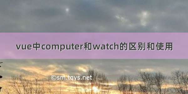 vue中computer和watch的区别和使用