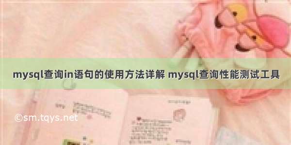 mysql查询in语句的使用方法详解 mysql查询性能测试工具