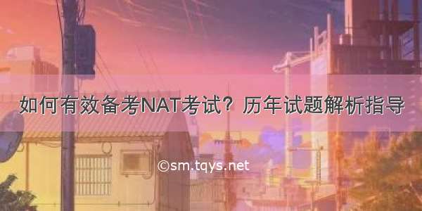 如何有效备考NAT考试？历年试题解析指导