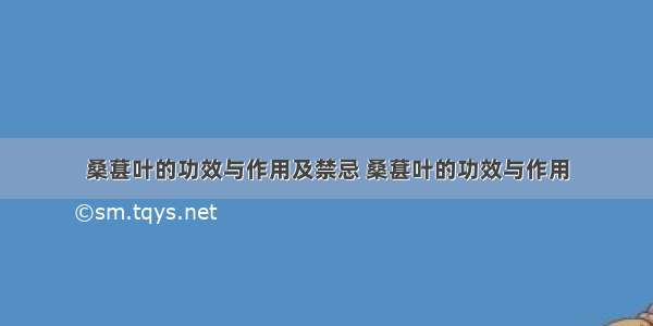 桑葚叶的功效与作用及禁忌 桑葚叶的功效与作用