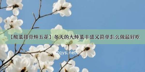 【酸菜排骨炖五花】冬天的大炖菜丰盛又简单怎么做最好吃