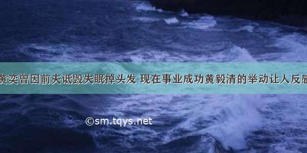 黄奕曾因前夫诋毁失眠掉头发 现在事业成功黄毅清的举动让人反感