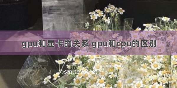 gpu和显卡的关系 gpu和cpu的区别