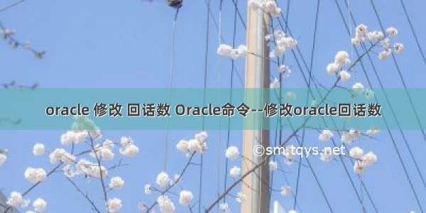 oracle 修改 回话数 Oracle命令--修改oracle回话数