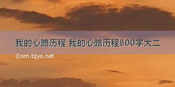 我的心路历程 我的心路历程800字大二