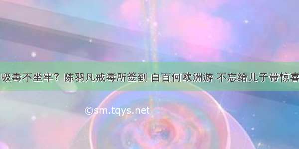 吸毒不坐牢？陈羽凡戒毒所签到 白百何欧洲游 不忘给儿子带惊喜