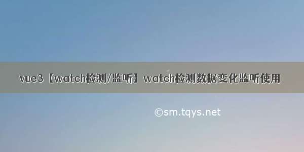 vue3【watch检测/监听】watch检测数据变化监听使用
