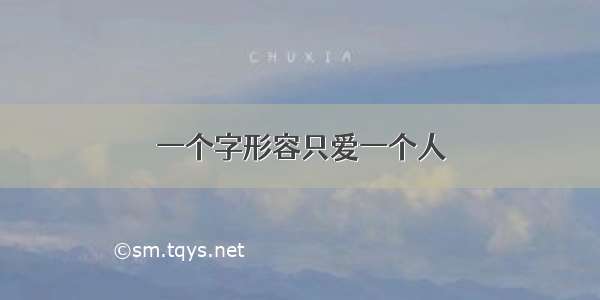 一个字形容只爱一个人