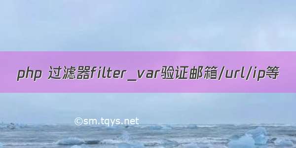 php 过滤器filter_var验证邮箱/url/ip等