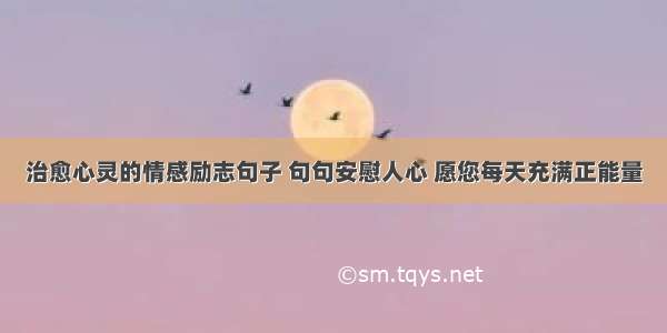 治愈心灵的情感励志句子 句句安慰人心 愿您每天充满正能量