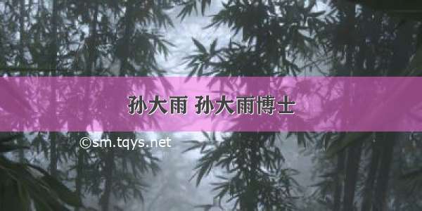 孙大雨 孙大雨博士