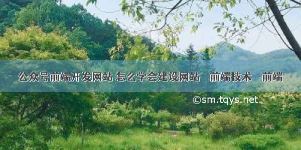 公众号前端开发网站 怎么学会建设网站 – 前端技术 – 前端