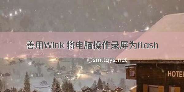 善用Wink 将电脑操作录屏为flash