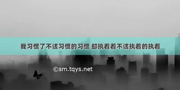 我习惯了不该习惯的习惯 却执着着不该执着的执着