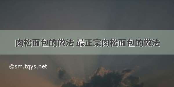 肉松面包的做法 最正宗肉松面包的做法