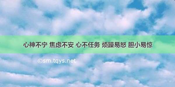 心神不宁 焦虑不安 心不任务 烦躁易怒 胆小易惊