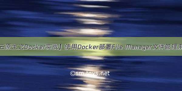 【云原生之Docker实战】使用Docker部署File Manager文件管理系统