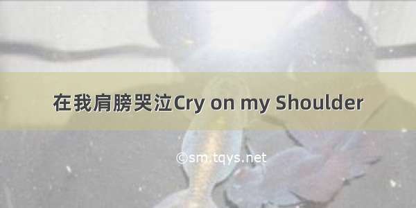 在我肩膀哭泣Cry on my Shoulder