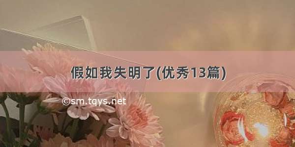 假如我失明了(优秀13篇)