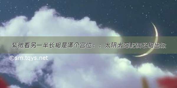 紫微看另一半长相是哪个宫位：：太阴太阳配偶长相出众