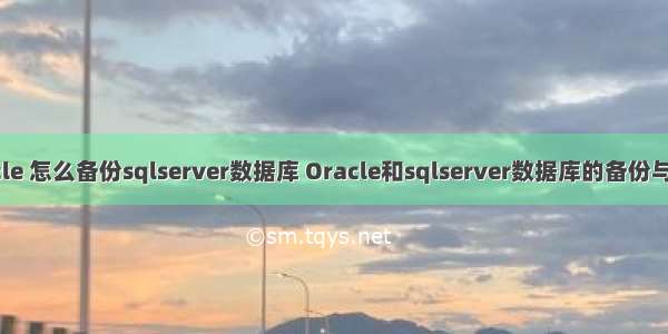 oracle 怎么备份sqlserver数据库 Oracle和sqlserver数据库的备份与恢复