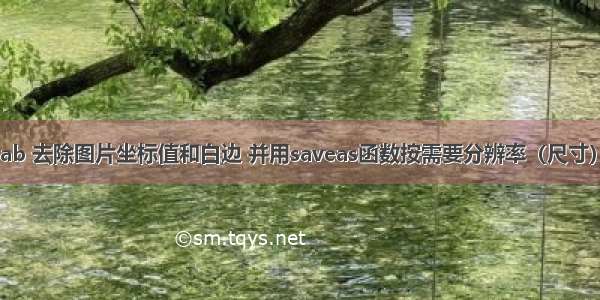 matlab 去除图片坐标值和白边 并用saveas函数按需要分辨率（尺寸）保存