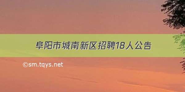 阜阳市城南新区招聘18人公告