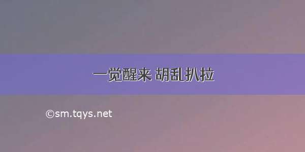 一觉醒来 胡乱扒拉